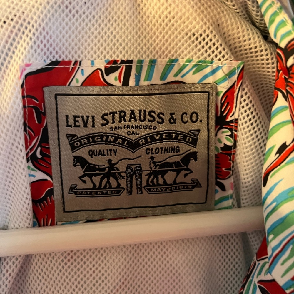 Tropical Levi’s windbreaker women’s size Large - Picture 5 of 8